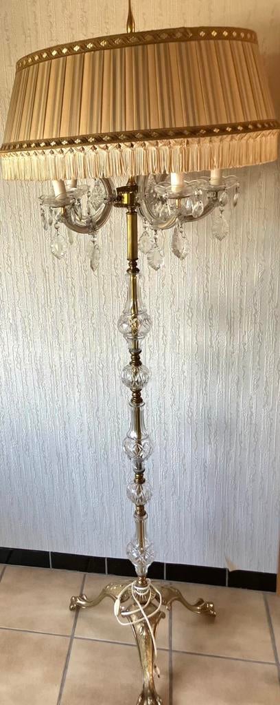 Magnifique lampadaire vintage Hollywood Regency Crystal & Me, Enlèvement