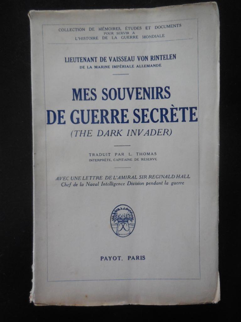 Mes souvenirs de Guerre Secrète - von Rintelen - 1931, Enlèvement ou Envoi, Utilisé