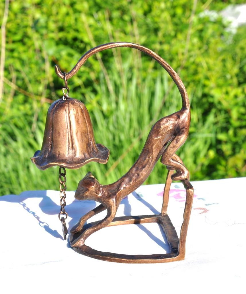 cloche chat en laiton, Ophalen of Verzenden, Koper