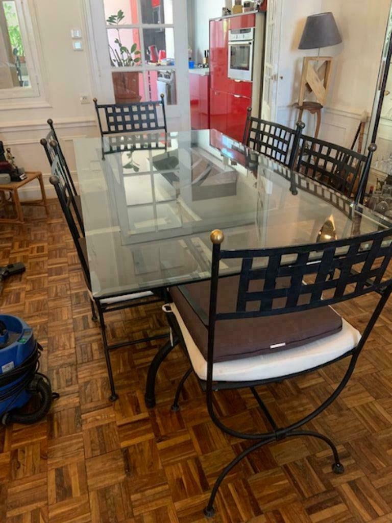 Superbe salle à manger, Enlèvement ou Envoi, Comme neuf, Cinq personnes ou plus, Verre