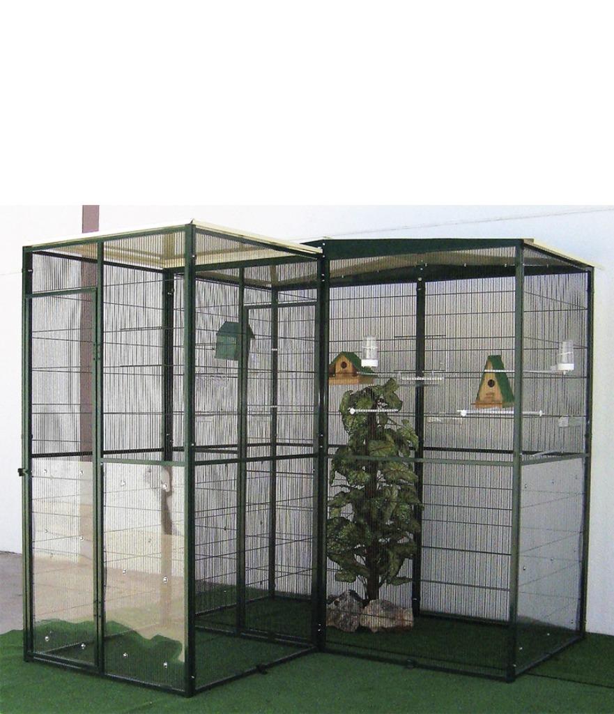 Volière 3m² + 1m² avec SAS cage perruche canari inséparable, Verzenden, Metaal, Volière