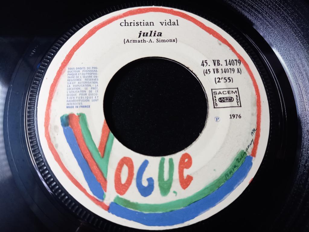 Christian Vidal — Juliet/Hé ! Réponds Moi '7 Comme neuf, CD & DVD, Vinyles Singles, Comme neuf, Pop, Enlèvement ou Envoi