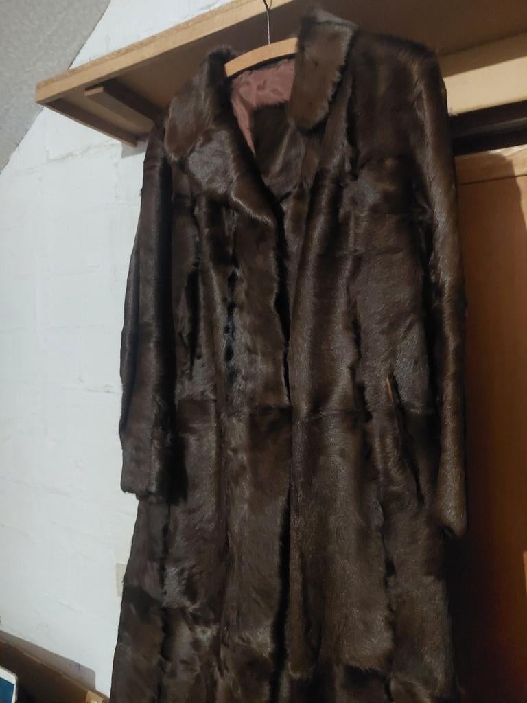 Pelsmantel maat 44, Kleding | Dames, Jassen | Winter, Ophalen of Verzenden, Zo goed als nieuw, Maat 42/44 (L), Bruin