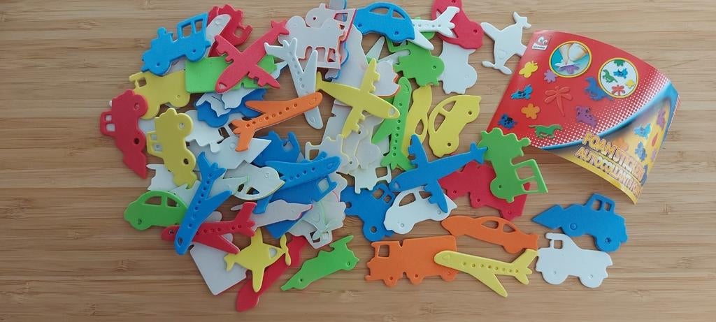 Nieuwe foamstickers thema voertuigen, Hobby en Vrije tijd, Knutselen, Ophalen of Verzenden, Nieuw
