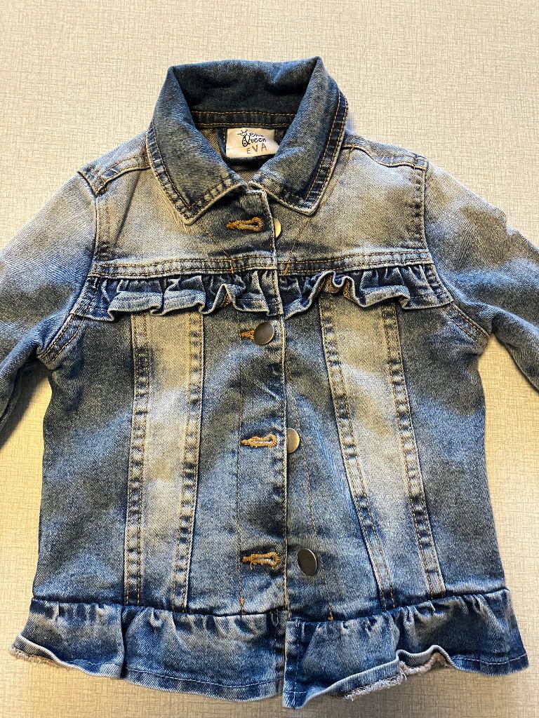 Jeansjasje 98/104, Kinderen en Baby's, Ophalen of Verzenden, Gebruikt, Meisje, Jas