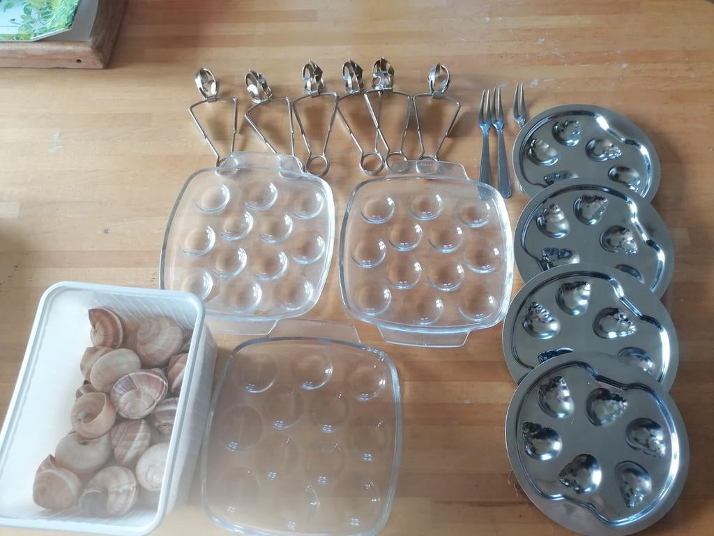 Service à escargots, Enlèvement, Utilisé, Verre