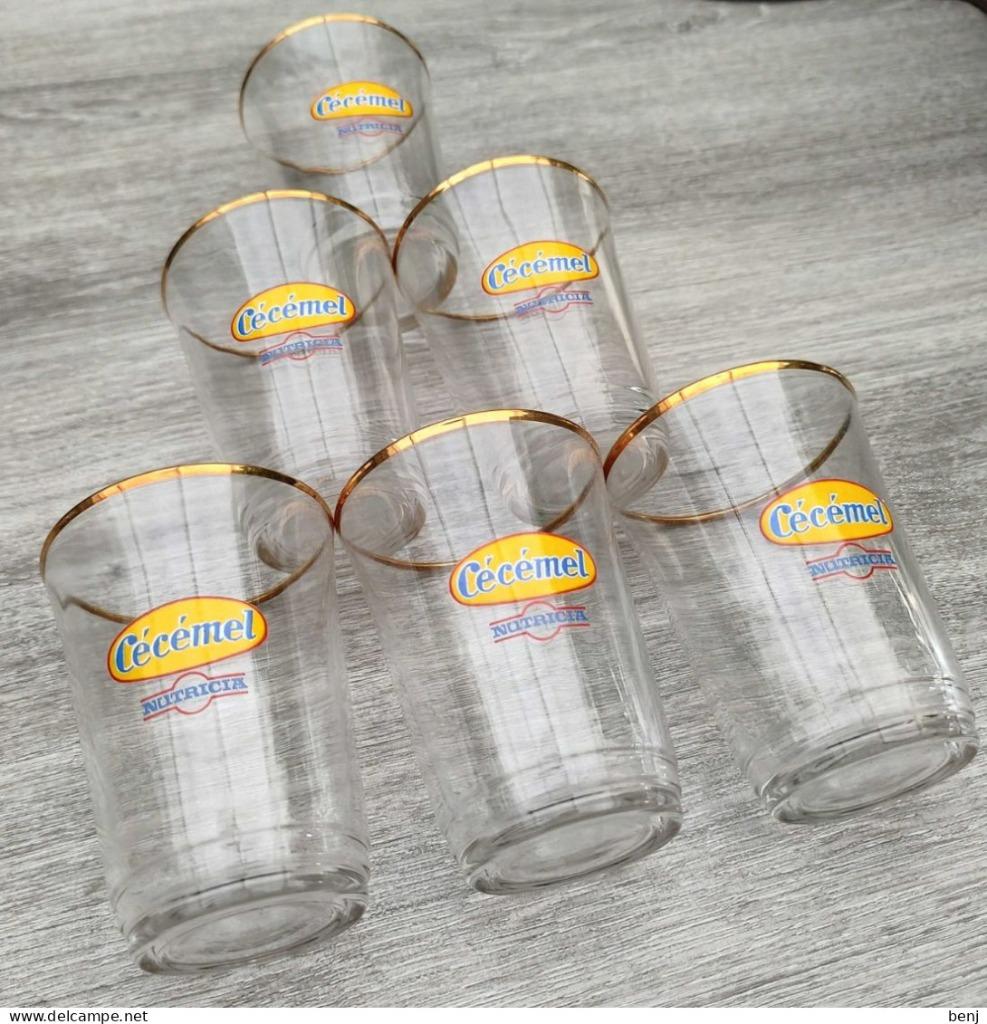 6 verres Cécémel Nutricia, Enlèvement ou Envoi, Utilisé, Verre à soda