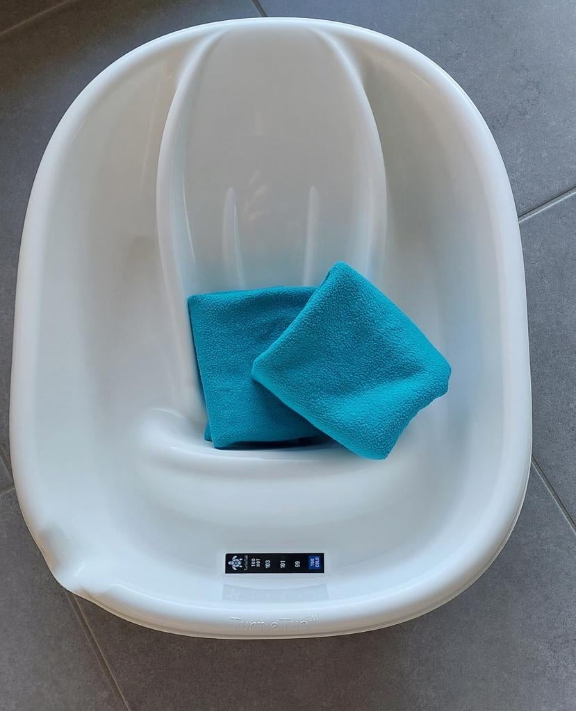 TurtleTub babybadje met temperatuurstrip en 2 inbakerdoeken, Ophalen, Zo goed als nieuw, Badje