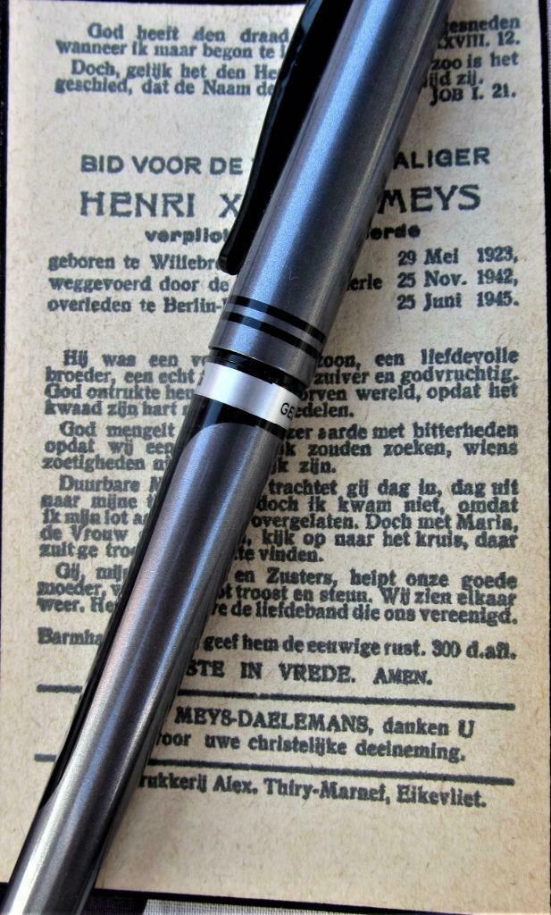 DOODSPRENTJE SLACHTOFFER WO II- HENRI XAVIER MEYS-WILLEBROEK, Ophalen of Verzenden, Bidprentje