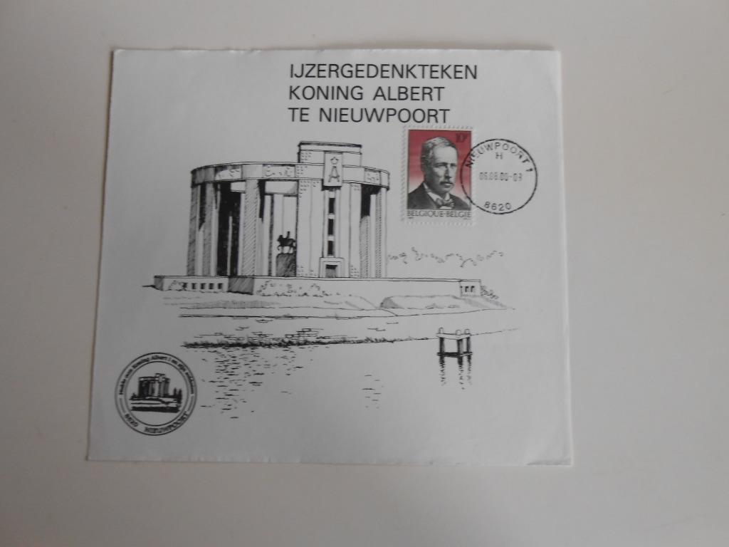 Postzegel Nieuwpoort Albert monoment 2000-2003, Postzegels en Munten, Ophalen of Verzenden