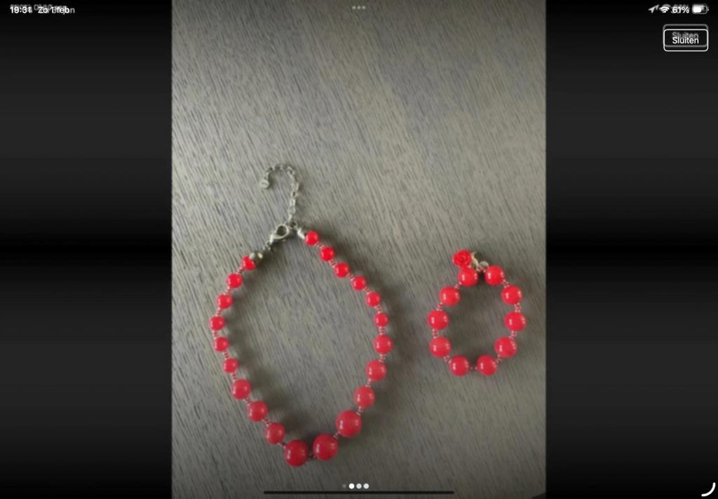 Halsketting en armband Titto, Enlèvement, Comme neuf, Rouge