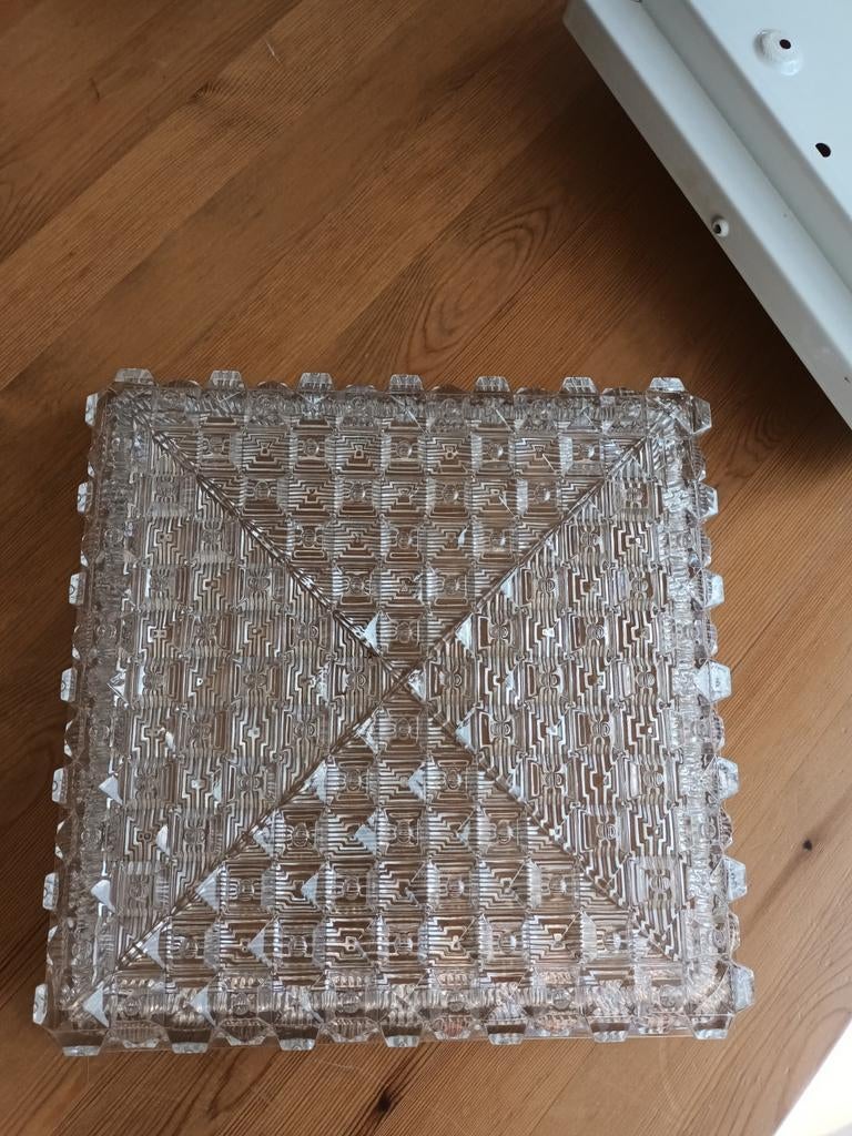 authentieke vintage lampen jaren '70, vierkantig, Ophalen of Verzenden, Gebruikt, Glas