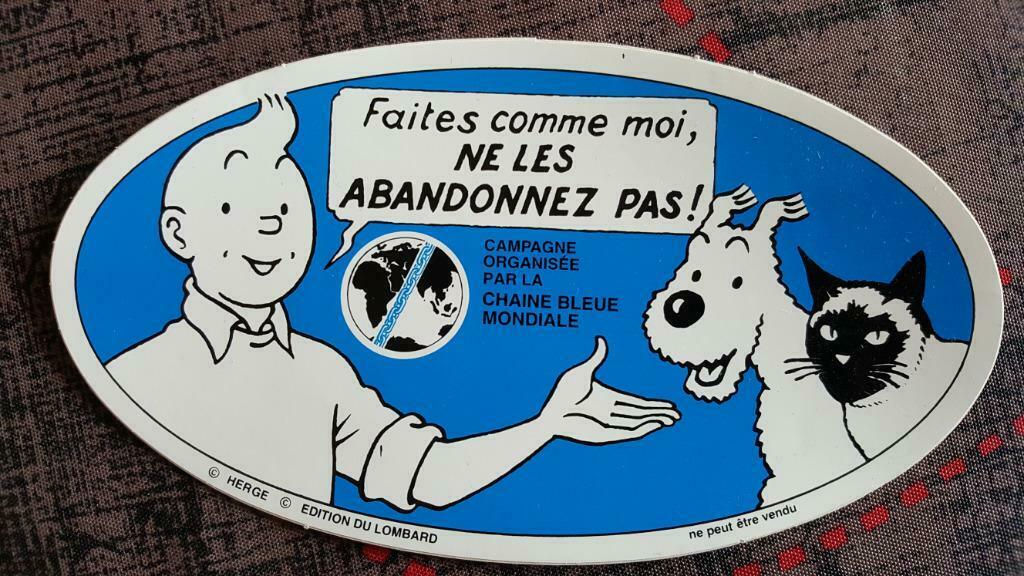 Autocollant Tintin – Hergé – Chaine Bleue, Enlèvement ou Envoi, Neuf, Bande dessinée ou Dessin animé