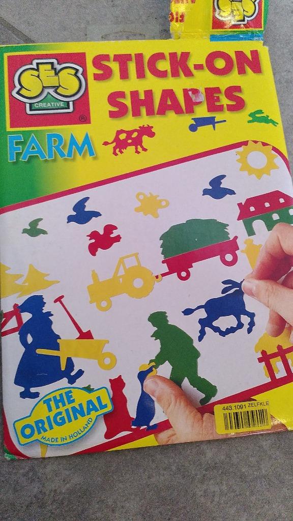 SES raamstickers met plakbordje en nog ongebruikte stickers, Ophalen, Gebruikt, Knutselen