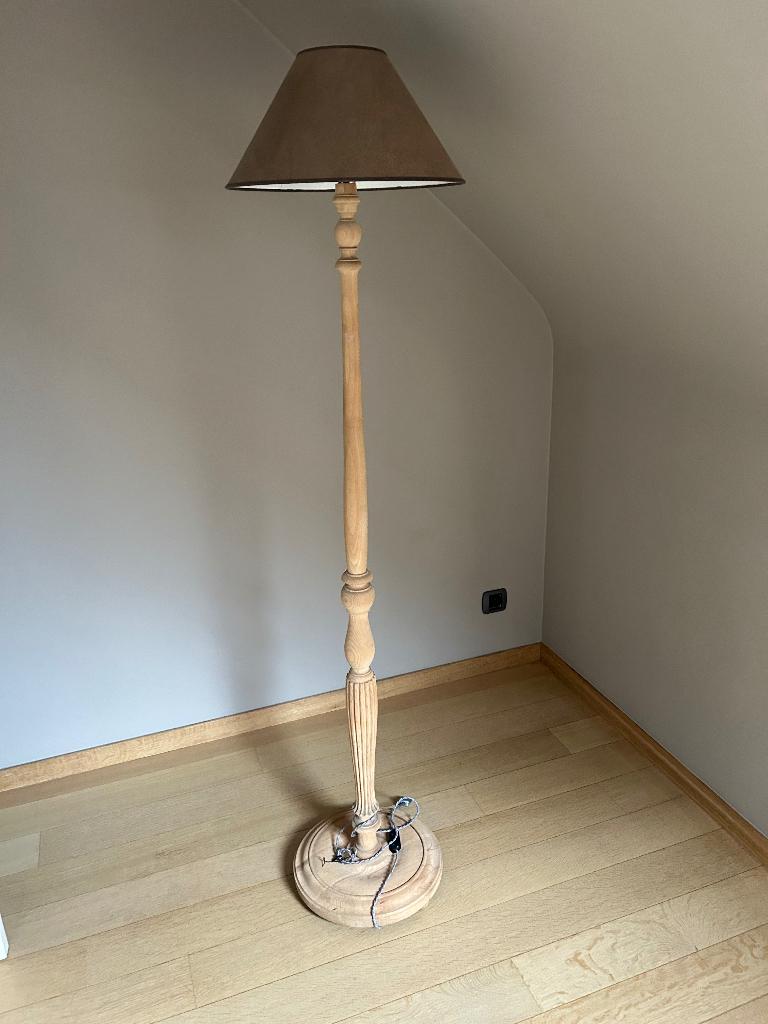 Mooie Stijlvolle antieken lampadair met flamand kap, Huis en Inrichting, Ophalen, Gebruikt, Hout