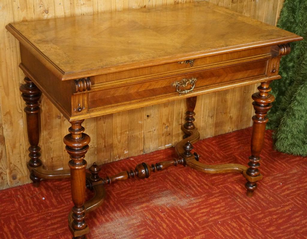 Bureau ancien en acajou, table plate, table d'appoint, table, Enlèvement