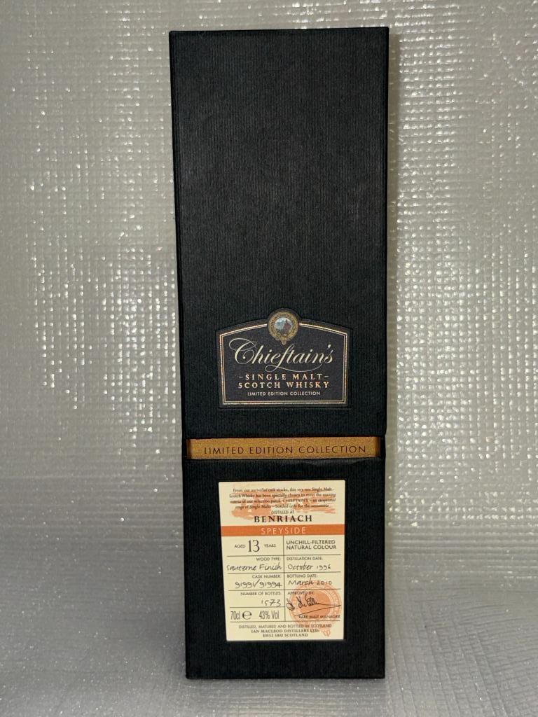Whisky single malt - BenRiach 1996 - Chieftain's, Autres régions, Enlèvement ou Envoi, Pleine, Comme neuf