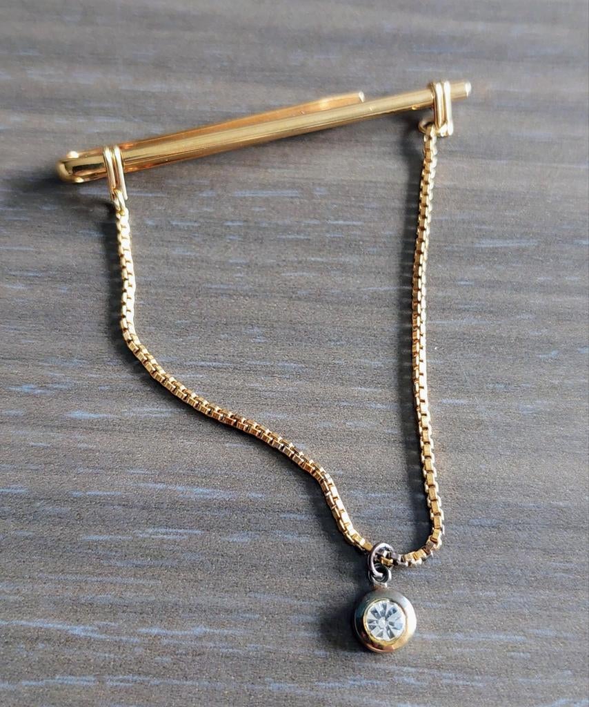 Collier épelé, pince à cravate., Enlèvement ou Envoi, Blanc