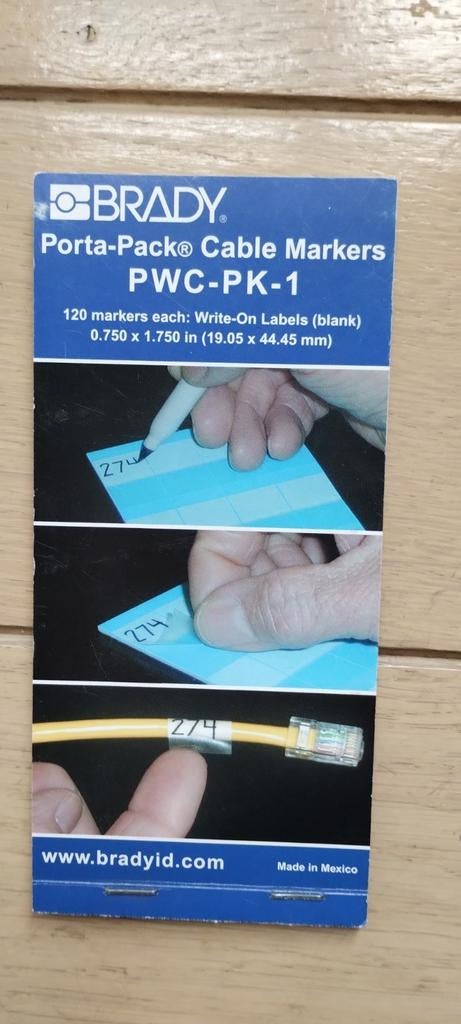 Brady Cable Markers PWC-PK-1 (NEW), Ophalen, Nieuw, Overige typen