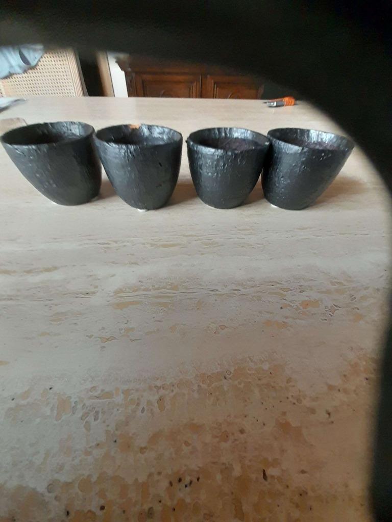 4 pots pour bougies chauffe-plat à installer, Enlèvement ou Envoi, Utilisé, Autres matériaux, Chandelier