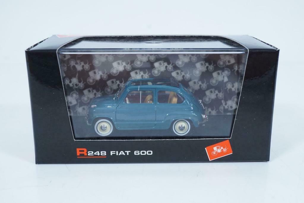1:43 Brumm R248 Fiat 600 groengrijs, Hobby en Vrije tijd, Ophalen of Verzenden, Zo goed als nieuw, Auto, Overige merken