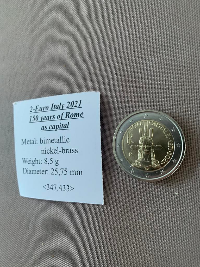 2euro italie 2021 150 jaar hoofdstad rome UNC, Ophalen of Verzenden, Italië, 2 euro, Losse munt