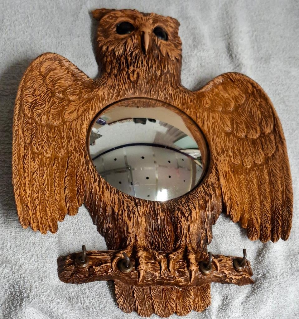 miroir vintage convexe en forme de hibou (œil de sorcière), Antiquités & Art, Enlèvement