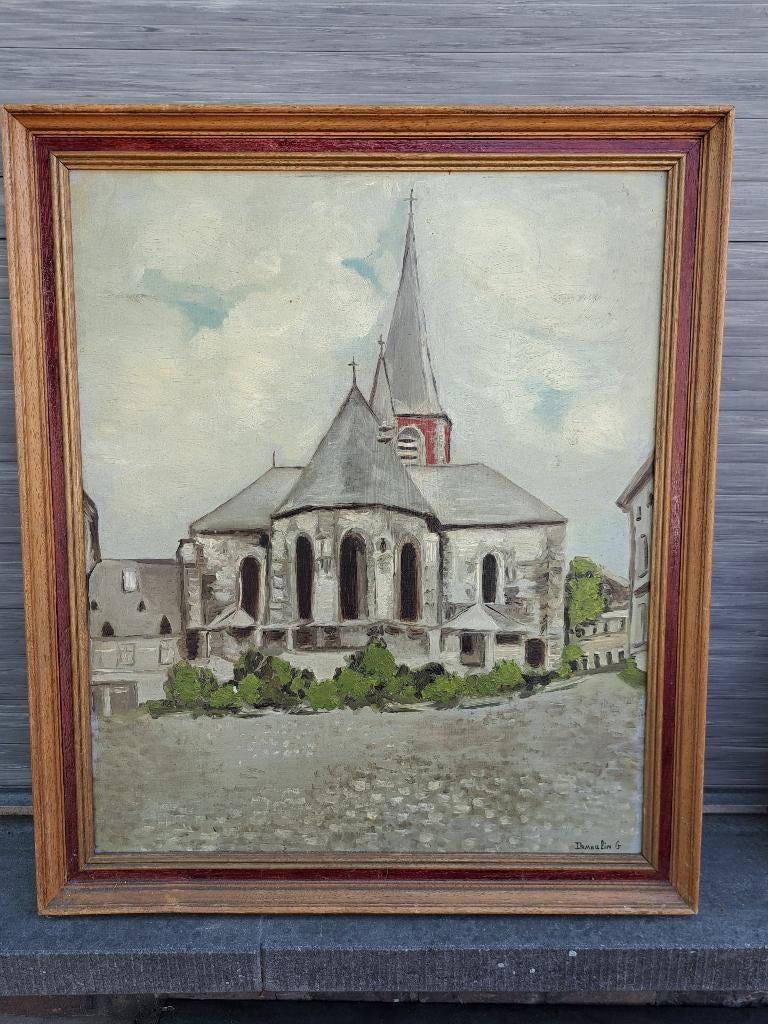 huile sur toile signe georges  demoulin, Antiquités & Art, Enlèvement ou Envoi