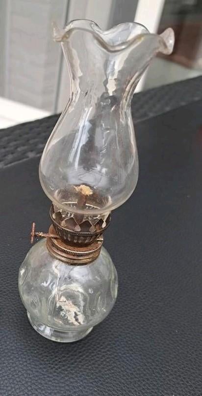 klein oud glazen olielampje, Antiek en Kunst, Ophalen of Verzenden