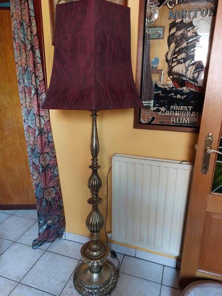 Koperen staanlamp. 0486 215927, Huis en Inrichting, Ophalen, Gebruikt