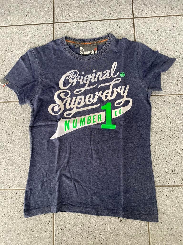 T-shirt Superdry maat XS, Enlèvement ou Envoi, Porté, Bleu, Taille 46 (S) ou plus petite