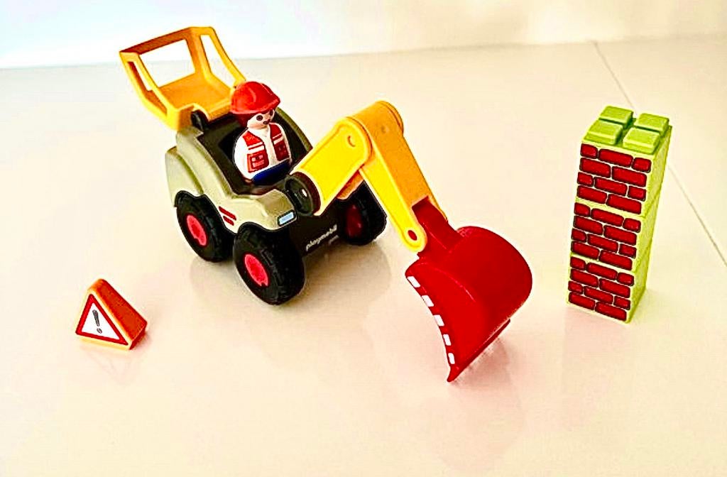 Excavatrice PLAYMOBIL 1.2.3 jeunes enfants de 18 ans et plus, Enlèvement ou Envoi, Comme neuf