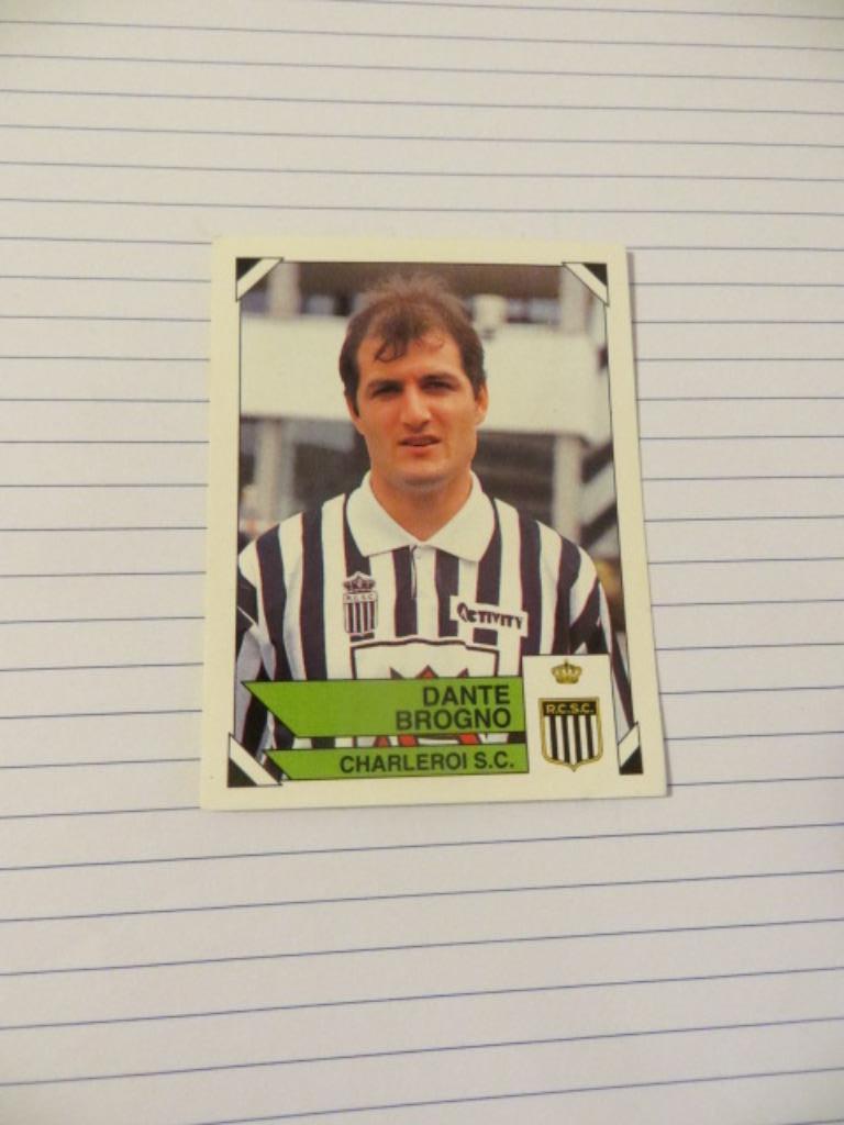 Voetbal: Sticker football 95 : Dante Brogno - Charleroi, Enlèvement ou Envoi, Neuf, Autocollant