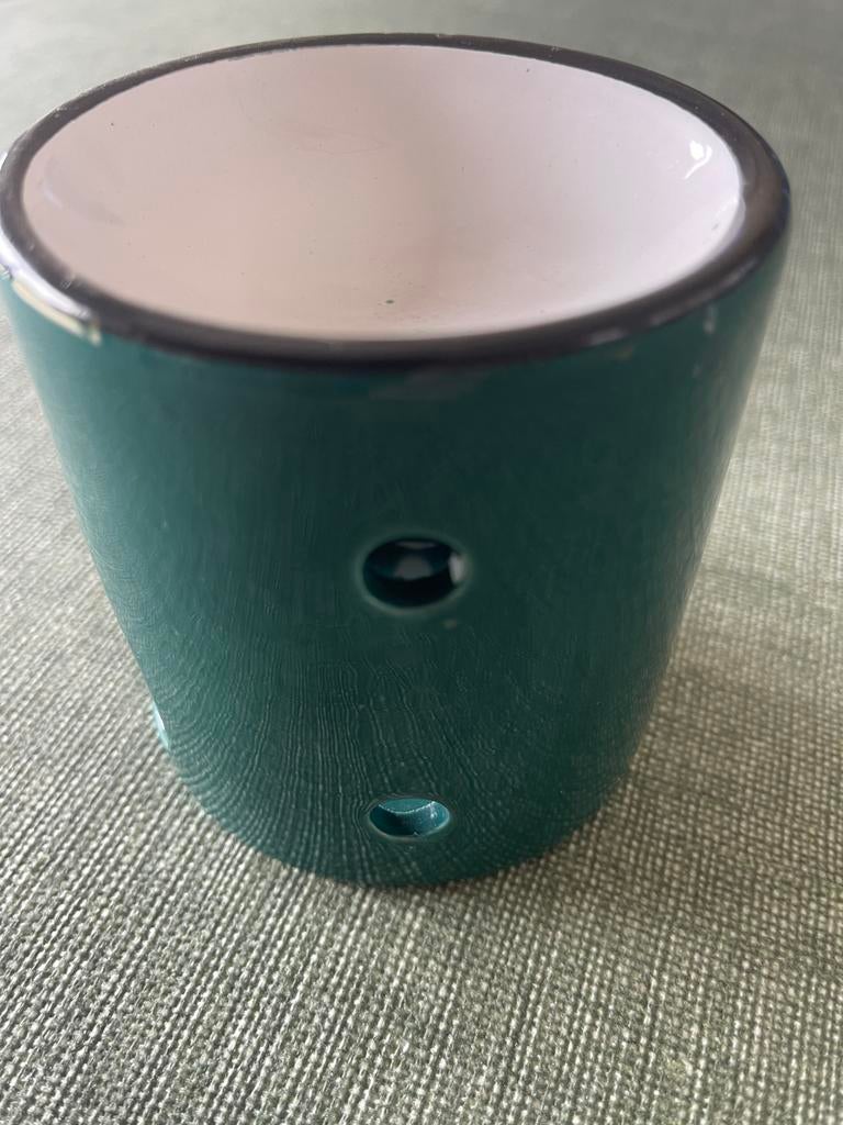 Geurbrander - Groen - Keramiek - Ø 9,0 xh 9,5 cm, Ophalen, Zo goed als nieuw