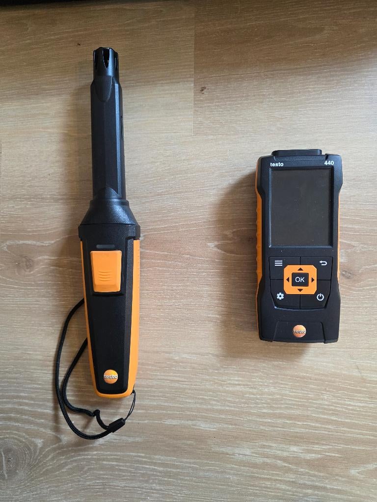 Testo 440 CO₂ Set – Klimaatmeetinstrument met Bluetooth, Doe-het-zelf en Bouw, Meetapparatuur, Zo goed als nieuw, Temperatuur