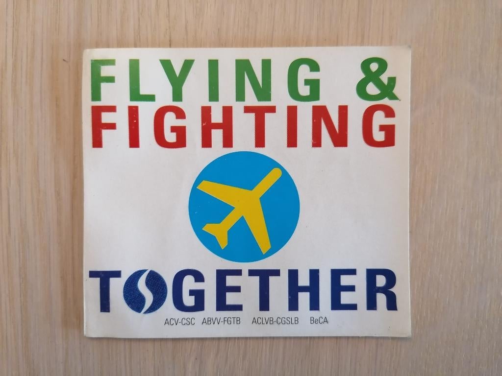 Sabena Sticker #029 Flying & Fighting Together 8x9, Verzamelen, Ophalen of Verzenden, Nieuw, Bedrijf of Vereniging