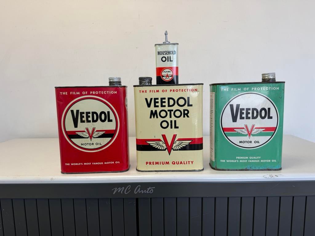 Bidons d'huile Veedol, Collections, Marques & Objets publicitaires, Enlèvement ou Envoi