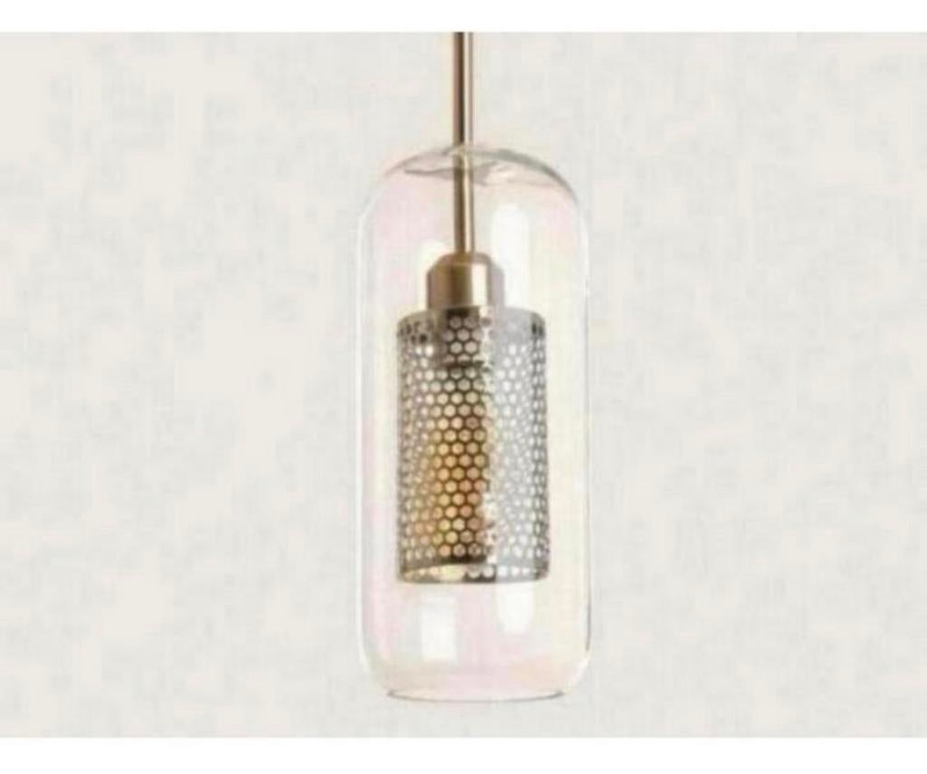 Lampe suspendue LED dorée industrielle Julieta de lanterne, Enlèvement ou Envoi, Neuf, Verre