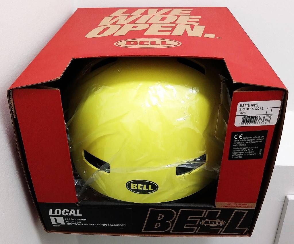 Casque de vélo Bell Local jaune fluo à haute visibilité NEUF, Neuf, Enlèvement ou Envoi, Bell, Homme ou Femme