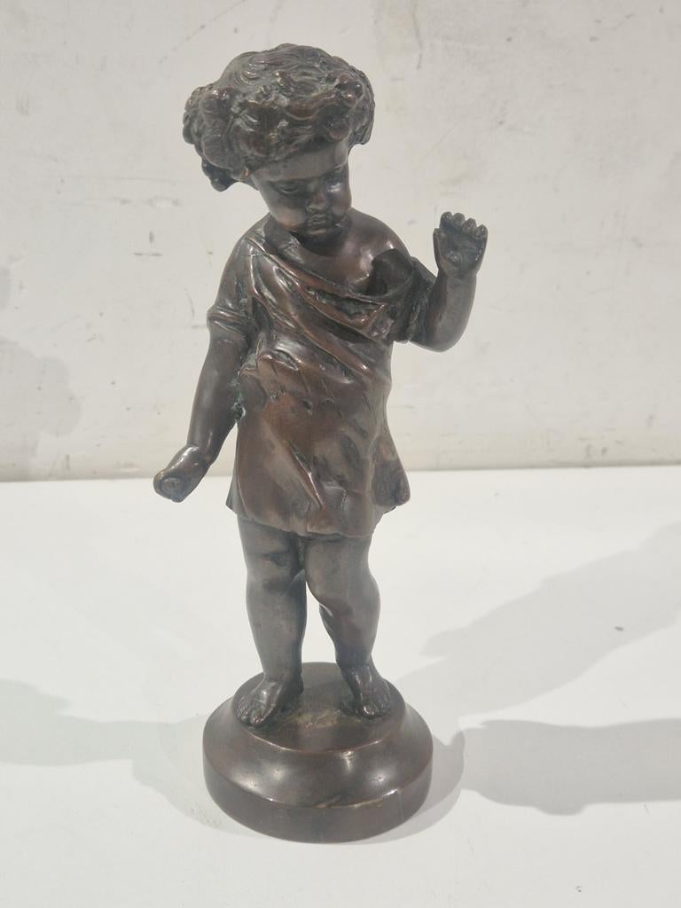 Bronzen beeld van jongen , 22 cm hoog, Enlèvement ou Envoi, Bronze