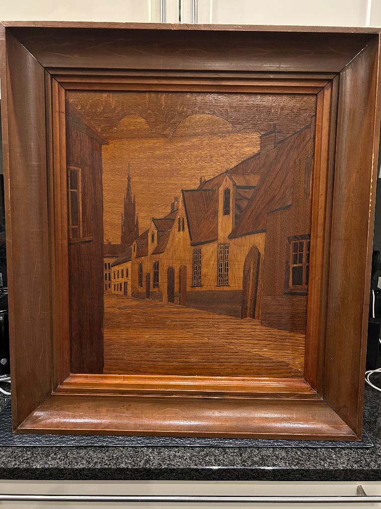Prachtig schilderij op hout gemaakt., Ophalen