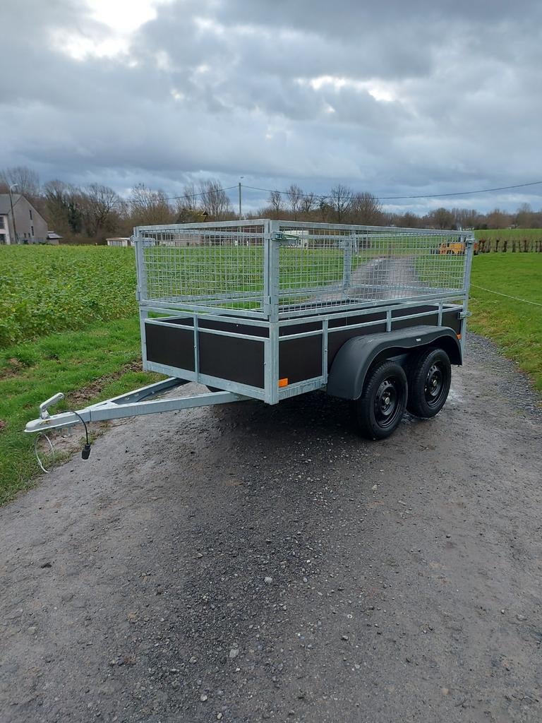 Nieuw dubbelas aanhangwagen Met loofrekken!, Ophalen of Verzenden, Zo goed als nieuw
