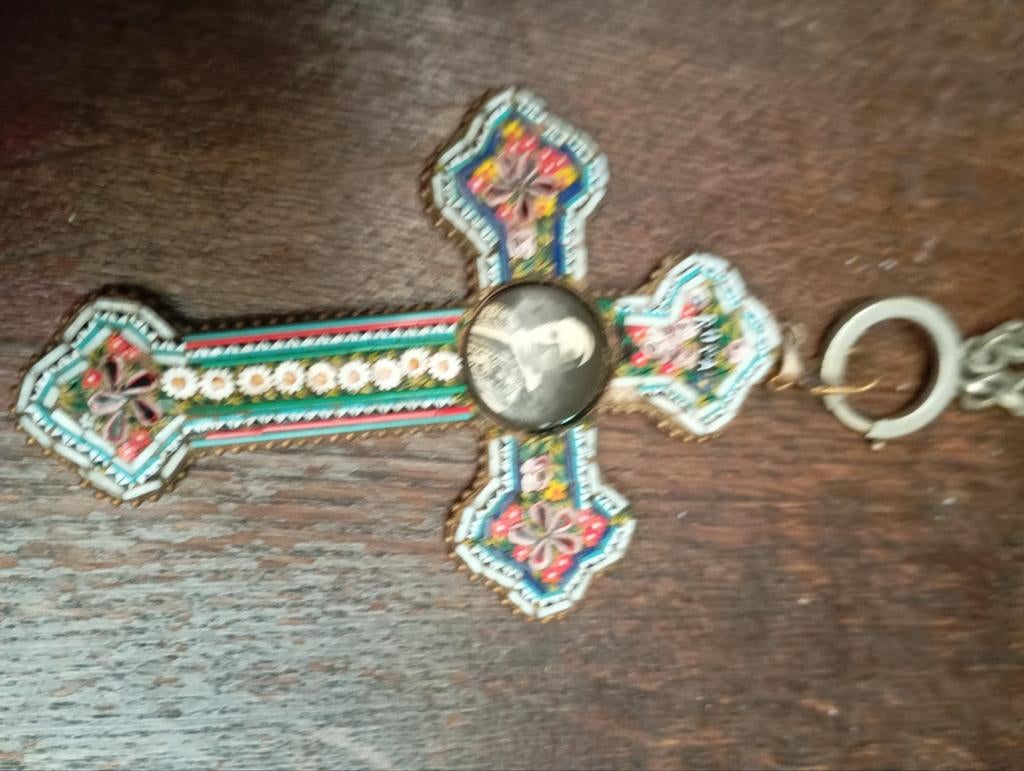 Croix italienne ancienne en micromosaïque, Antiquités & Art, Enlèvement