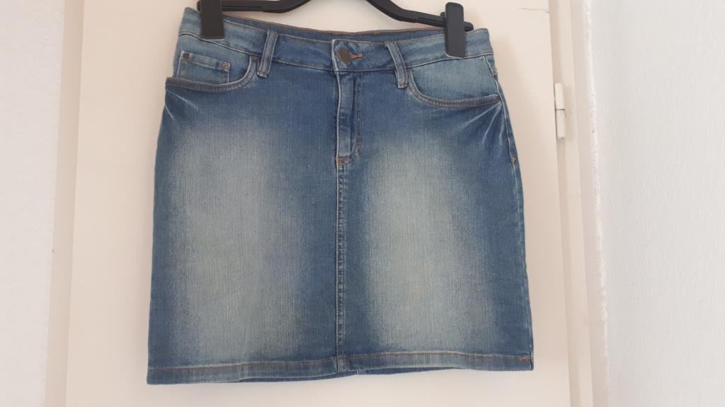 Jeans rok, Blauw, Esmara, Gedragen, Boven de knie
