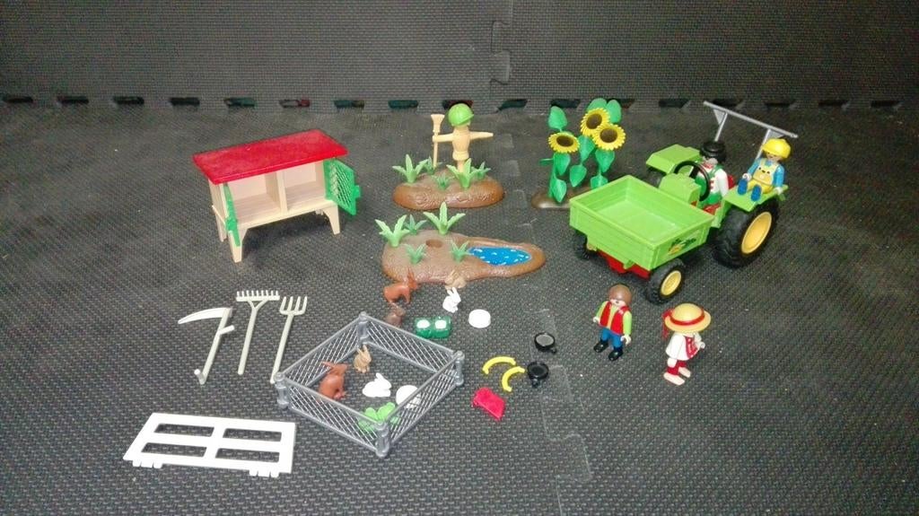 Tracteur et accessoires ferme Playmobil, Enlèvement ou Envoi