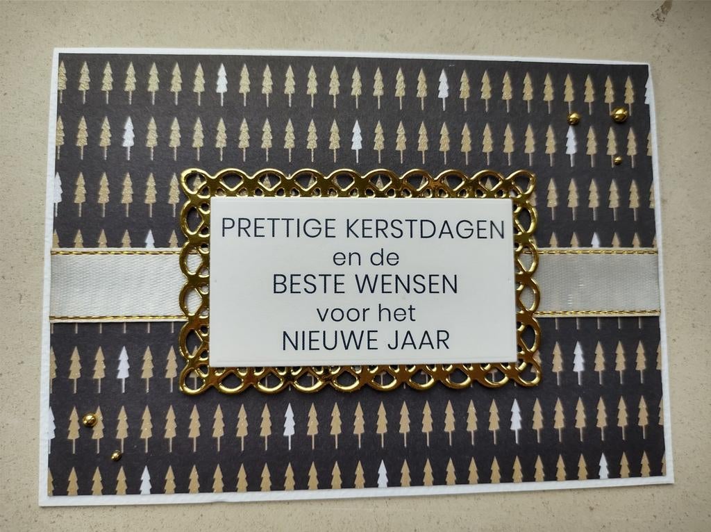 Zelfgemaakte kerstkaart met omslag, Enlèvement ou Envoi, Neuf, Noël