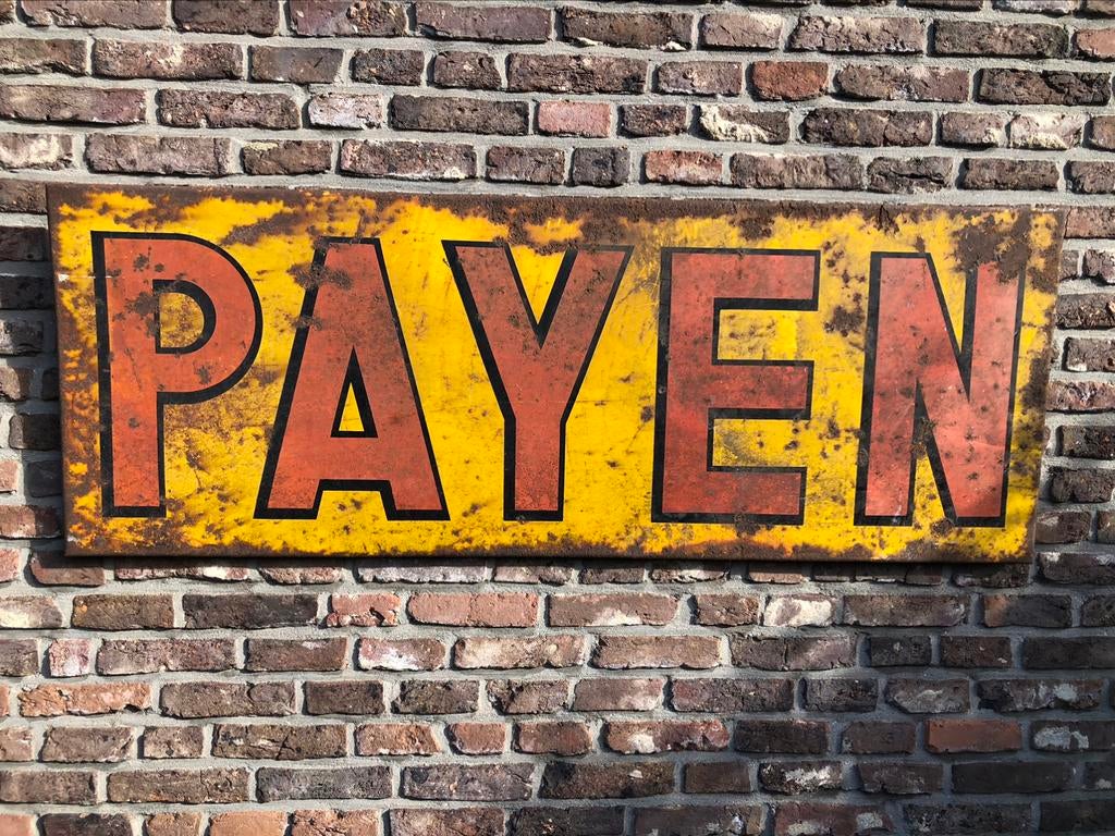 enseigne publicitaire ancienne PAYEN tp Mons 1959, Enlèvement