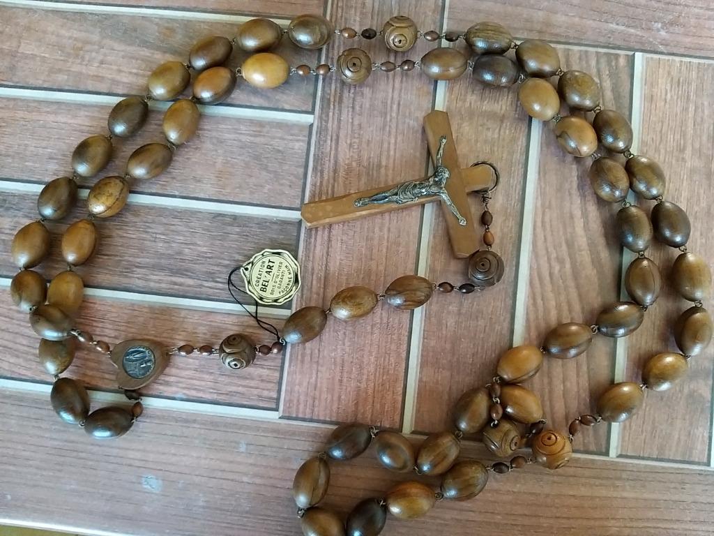 Grand chapelet en bois d'olivier (1m35), Enlèvement ou Envoi
