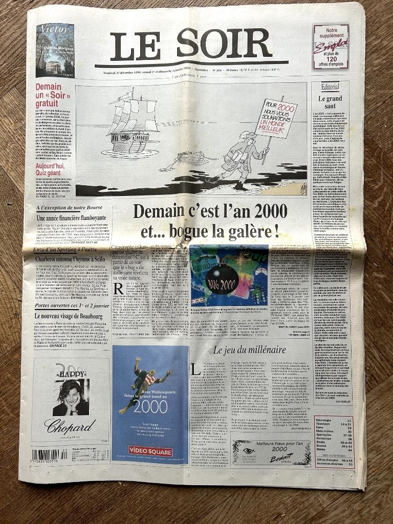 Le Soir - collector du 1/1/2000, Enlèvement ou Envoi, 1980 à nos jours, Journal