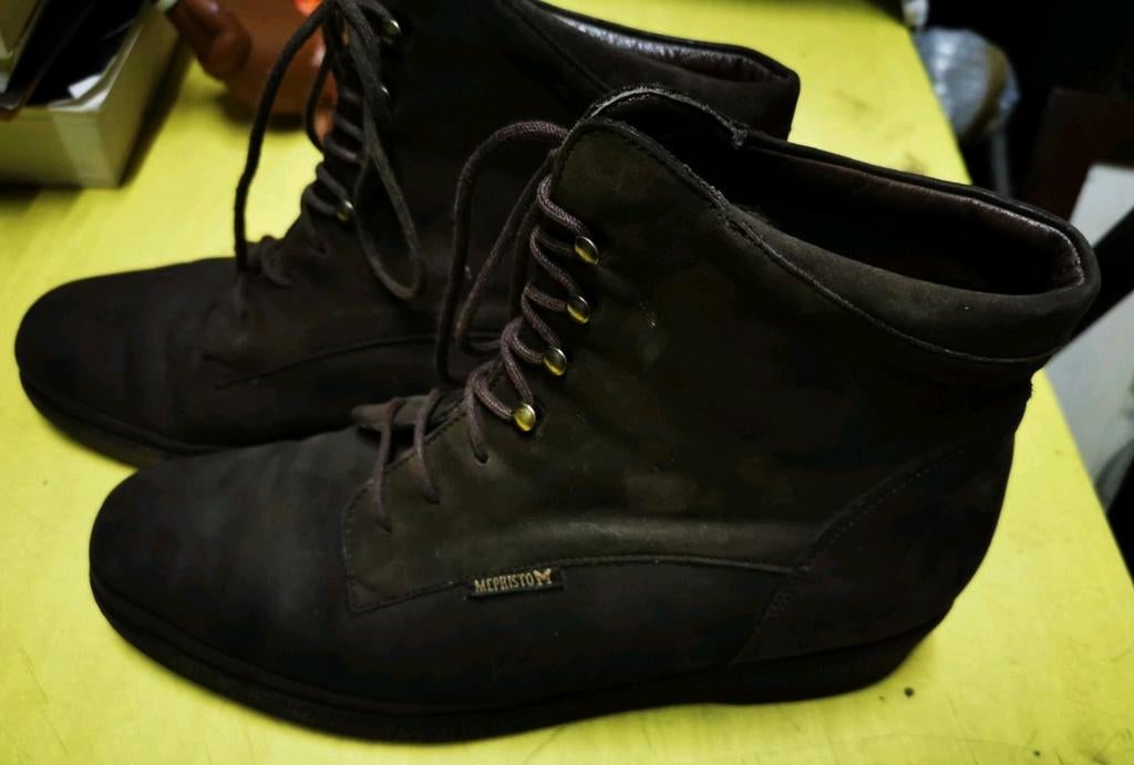 Mephisto chaussures mi-hautes jet d'air avec talon daim, Chaussures de marche, Mephisto, Enlèvement ou Envoi, Brun